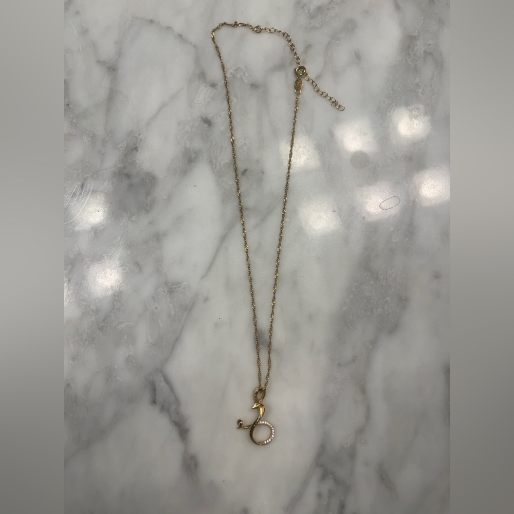 Gold Snake Rhinestone Necklace - Picture 2 of 5